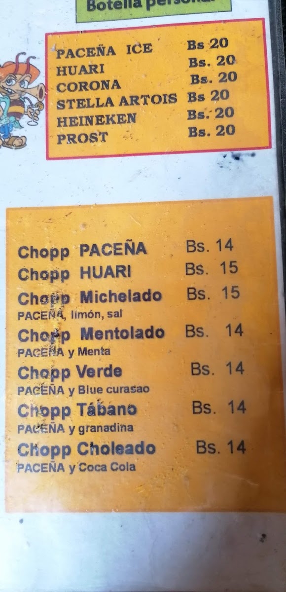Menu El Tabano Pub-6